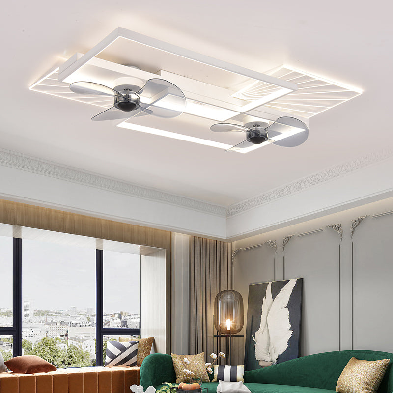 Modern Ceiling Mount Lamp Simple LED Ceiling Fan Light with Acrylic Shade for Living Room