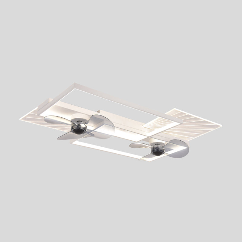 Modern Ceiling Mount Lamp Simple LED Ceiling Fan Light with Acrylic Shade for Living Room