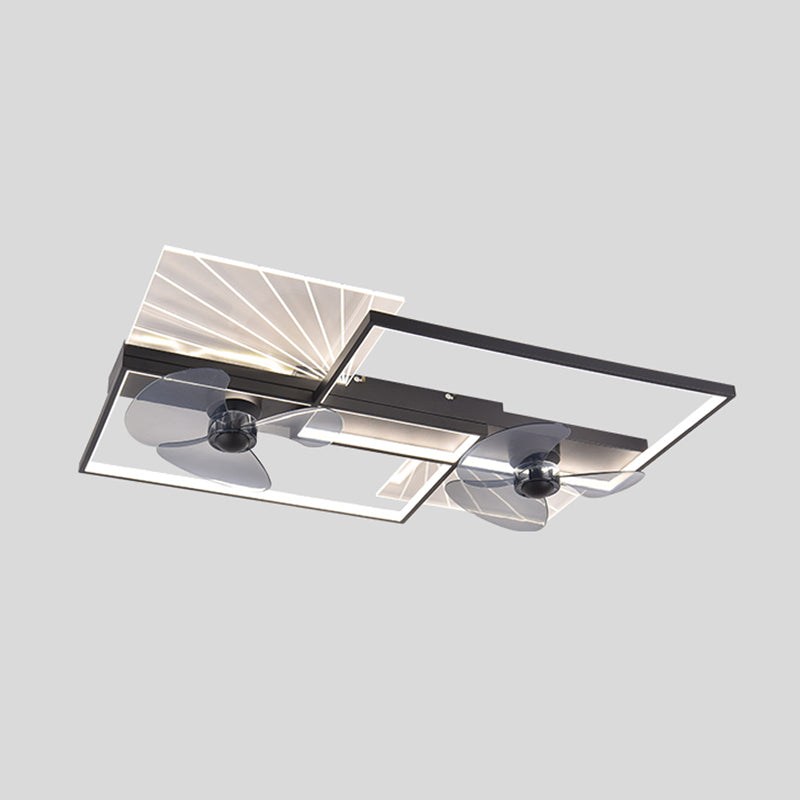 Modern Ceiling Mount Lamp Simple LED Ceiling Fan Light with Acrylic Shade for Living Room