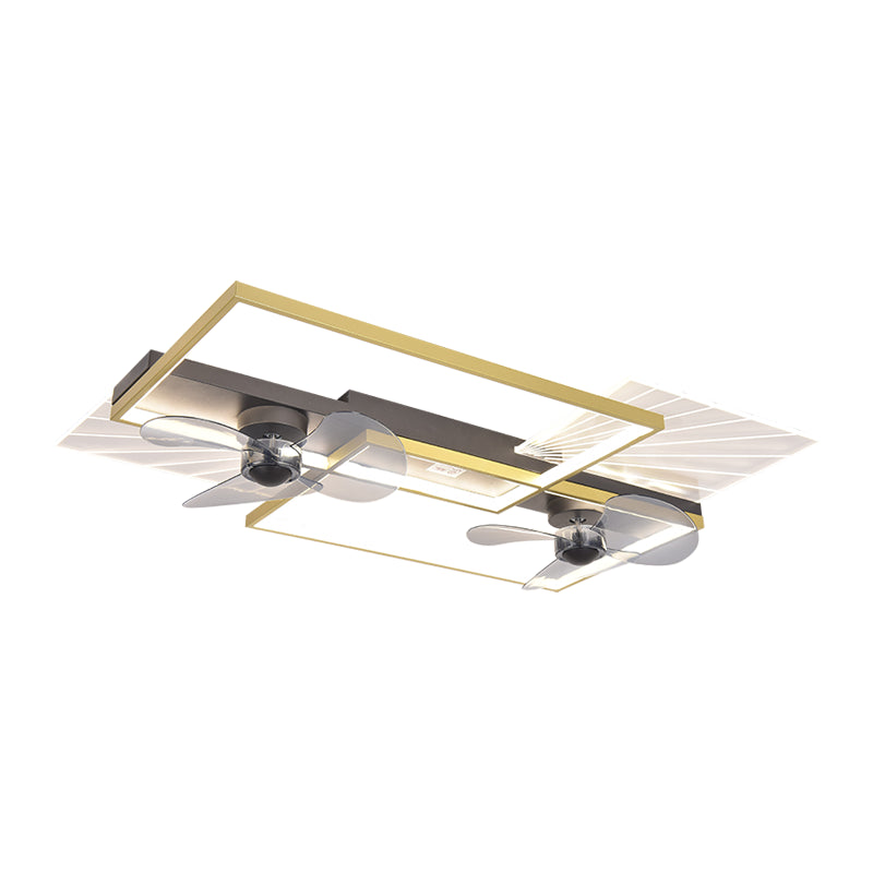 Modern Ceiling Mount Lamp Simple LED Ceiling Fan Light with Acrylic Shade for Living Room