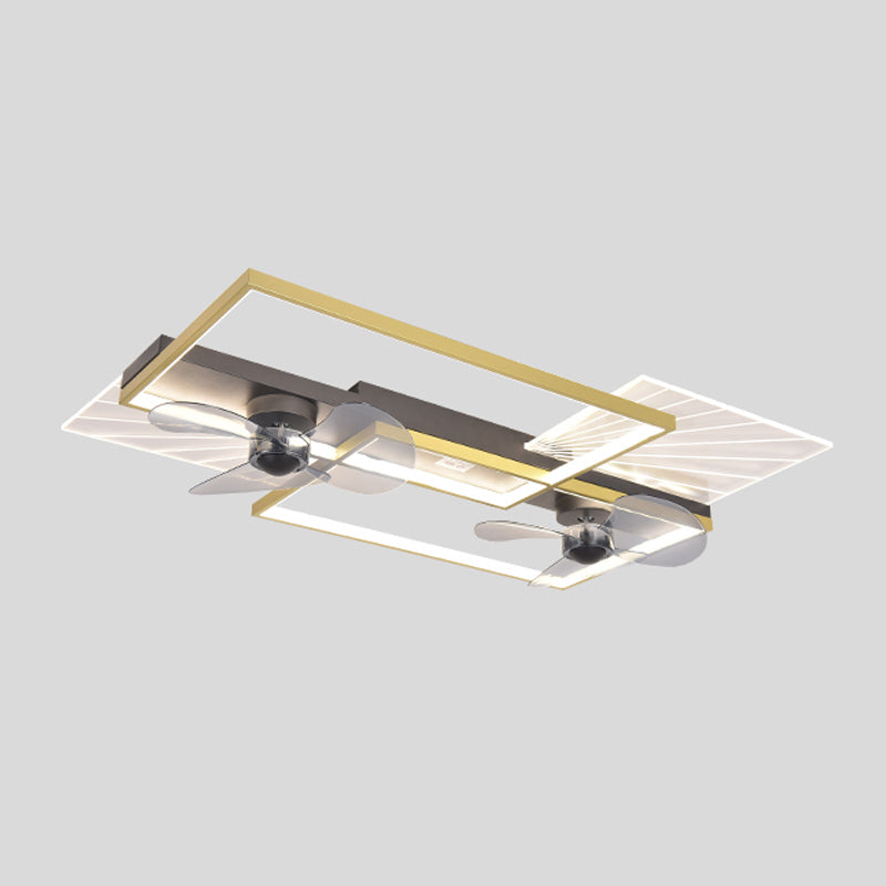 Modern Ceiling Mount Lamp Simple LED Ceiling Fan Light with Acrylic Shade for Living Room