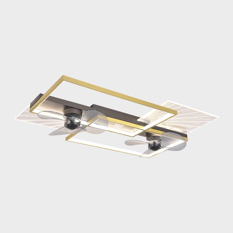 Modern Ceiling Mount Lamp Simple LED Ceiling Fan Light with Acrylic Shade for Living Room