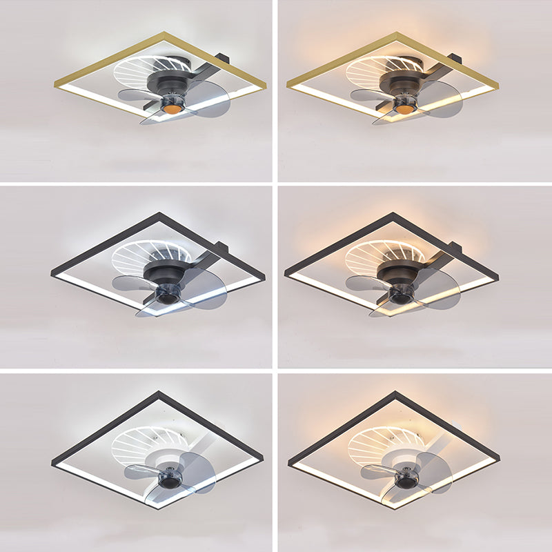 Modern Ceiling Mount Lamp Simple LED Ceiling Fan Light with Acrylic Shade for Living Room