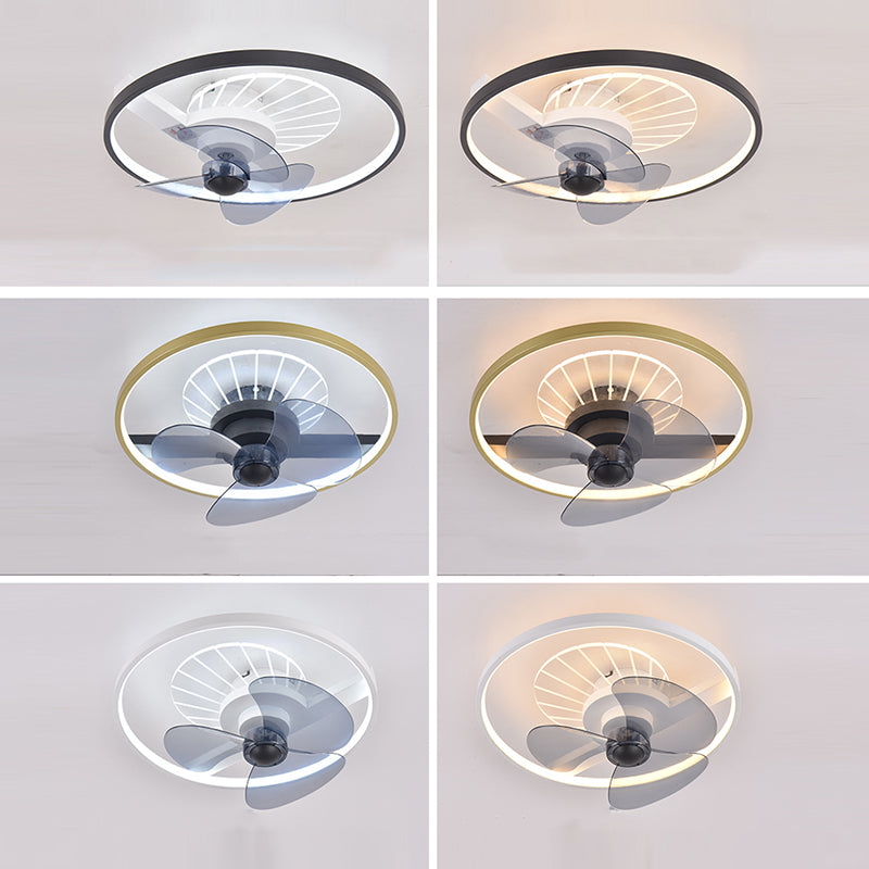 Modern Ceiling Mount Lamp Simple LED Ceiling Fan Light with Acrylic Shade for Living Room
