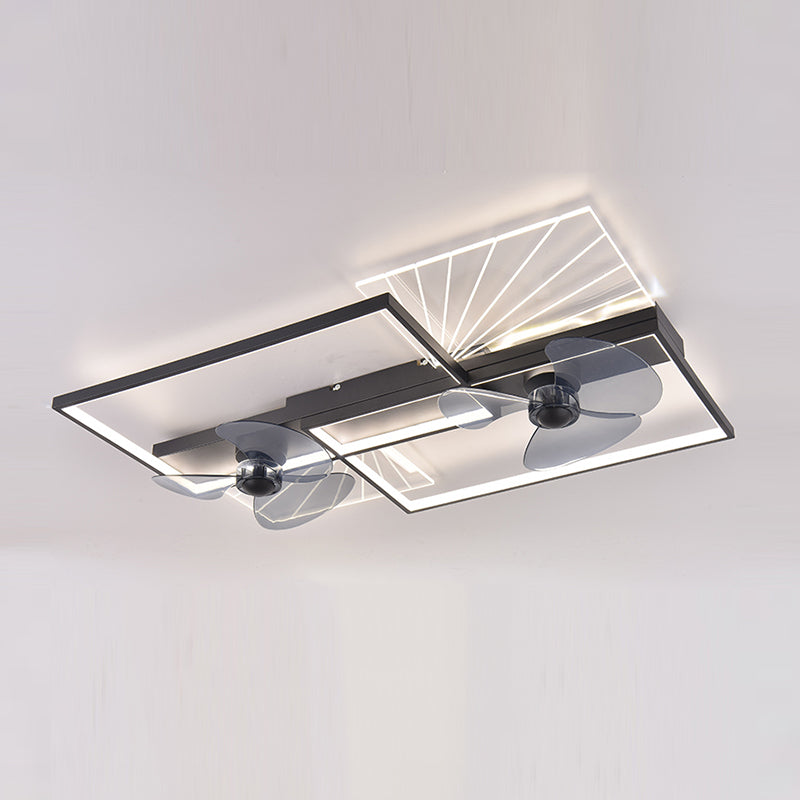 Modern Ceiling Mount Lamp Simple LED Ceiling Fan Light with Acrylic Shade for Living Room
