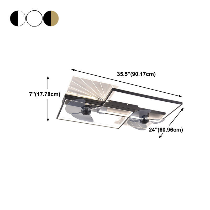 Modern Ceiling Mount Lamp Simple LED Ceiling Fan Light with Acrylic Shade for Living Room