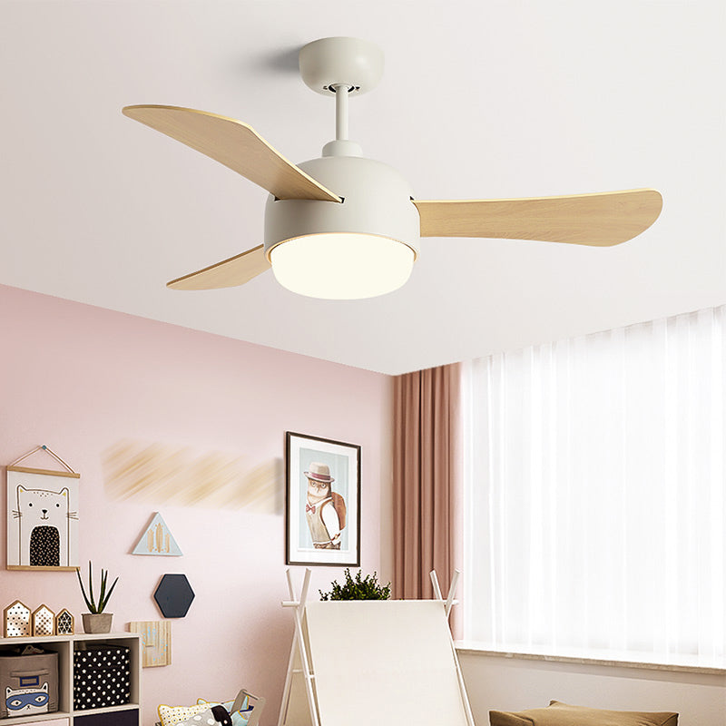 Modern Style Ceiling Fan Lamp Metal 1 Light Ceiling Fan Lighting for Study