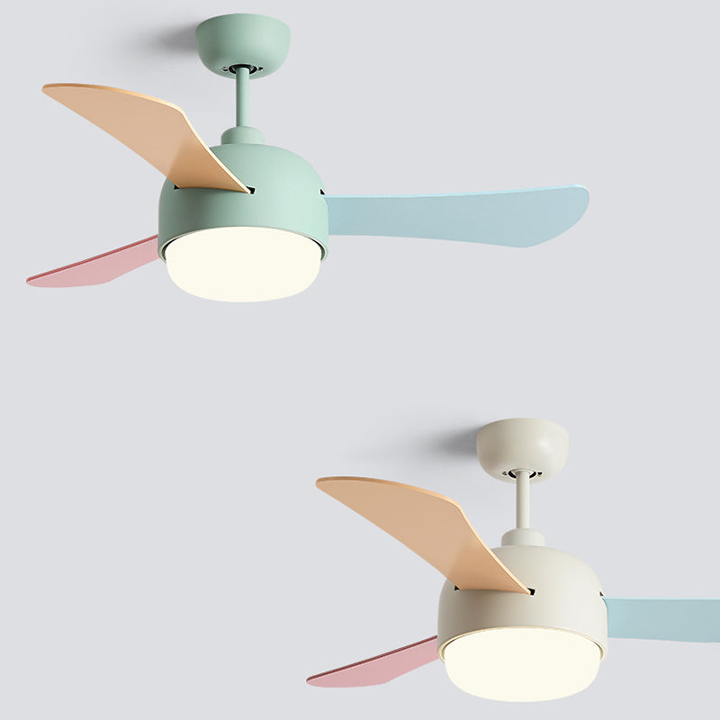 Modern Style Ceiling Fan Lamp Metal 1 Light Ceiling Fan Lighting for Study