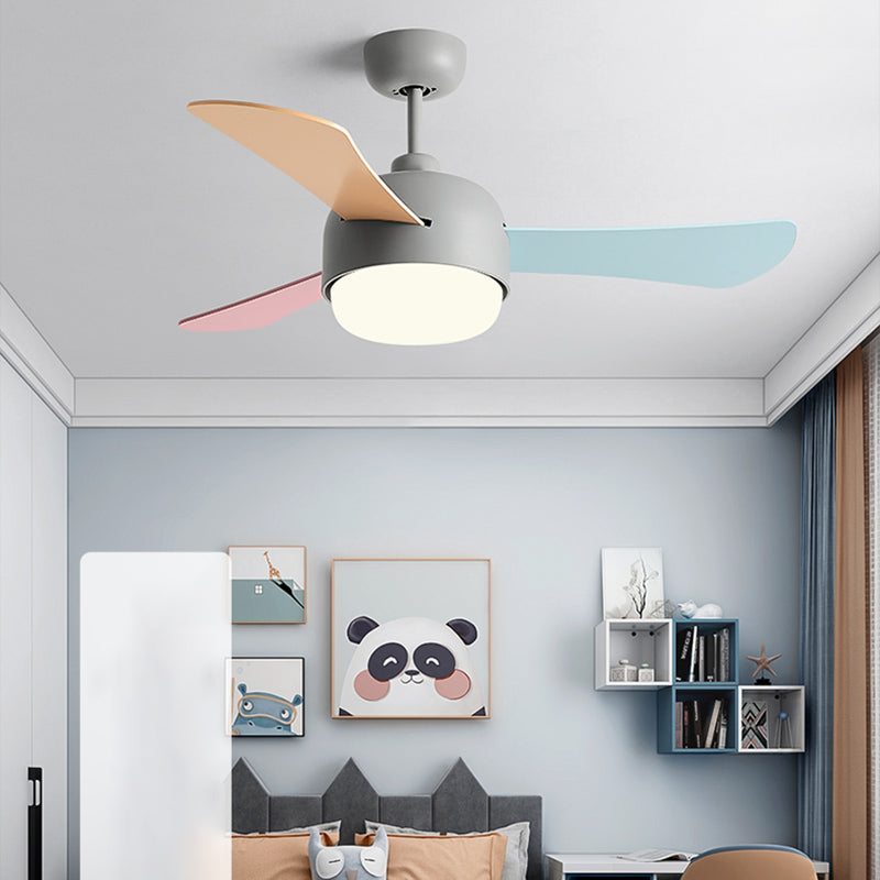 Modern Style Ceiling Fan Lamp Metal 1 Light Ceiling Fan Lighting for Study