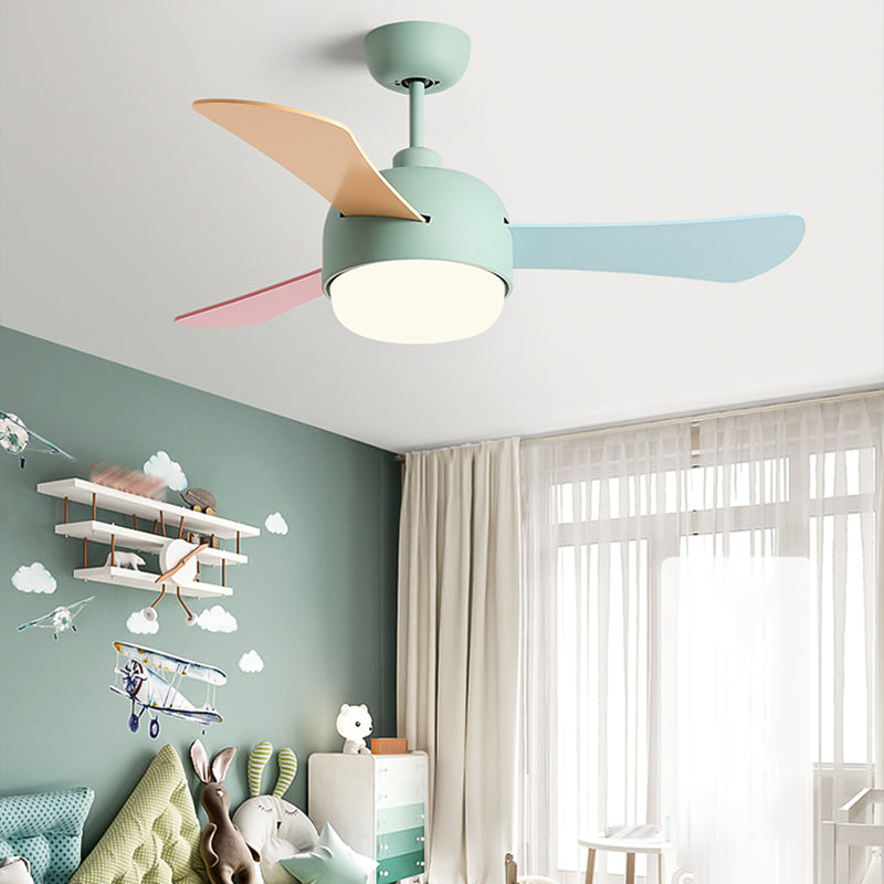 Modern Style Ceiling Fan Lamp Metal 1 Light Ceiling Fan Lighting for Study