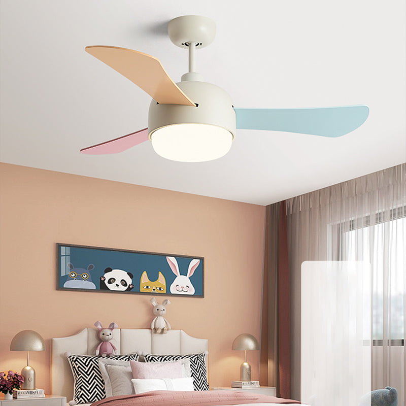 Modern Style Ceiling Fan Lamp Metal 1 Light Ceiling Fan Lighting for Study