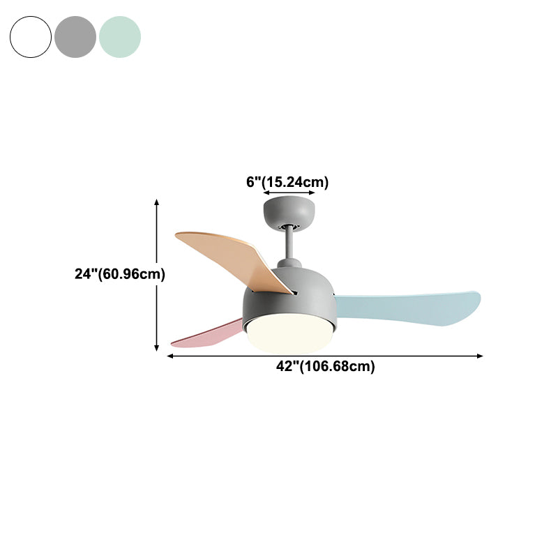 Modern Style Ceiling Fan Lamp Metal 1 Light Ceiling Fan Lighting for Study