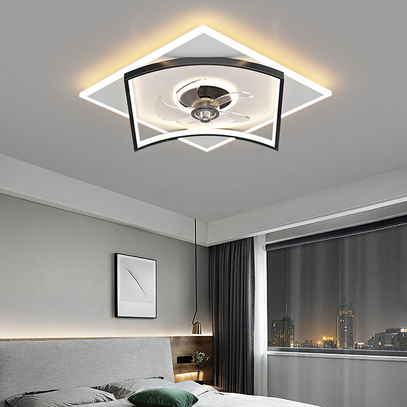 Modern LED Ceiling Fan Light 3 Lights Ceiling Mount Lamp with Silica Gel Shade