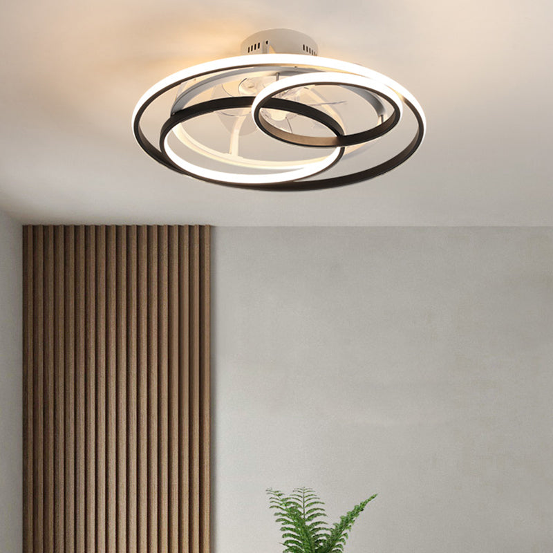 Modern LED Ceiling Fan Light 3 Lights Ceiling Mount Lamp with Silica Gel Shade
