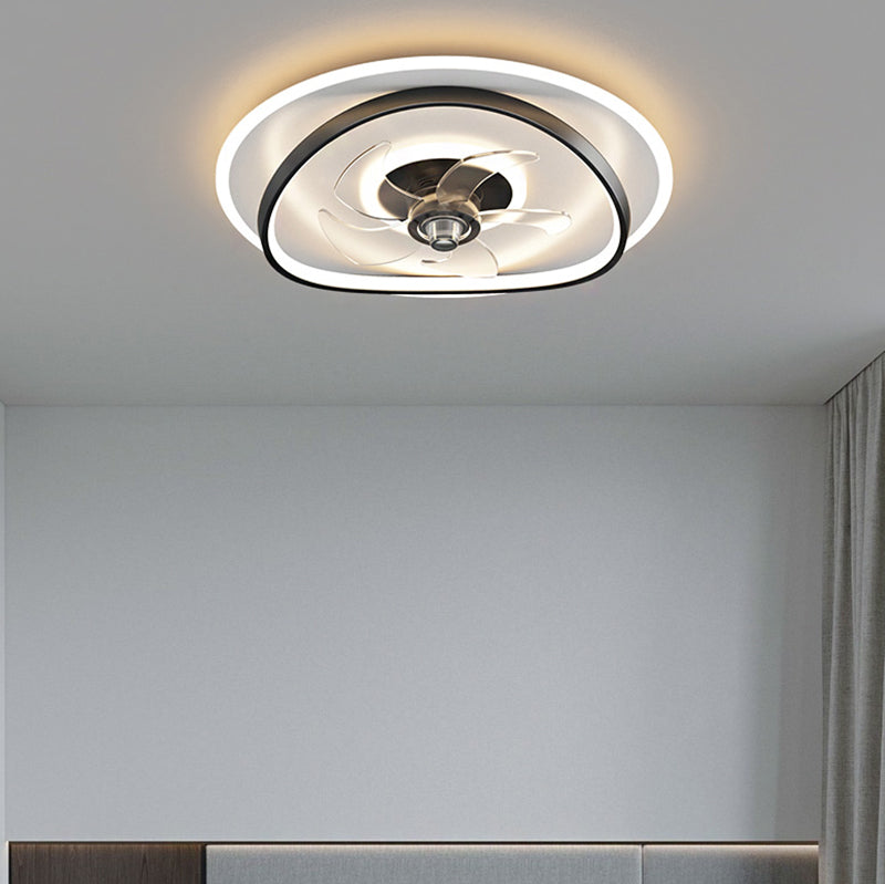 Modern LED Ceiling Fan Light 3 Lights Ceiling Mount Lamp with Silica Gel Shade