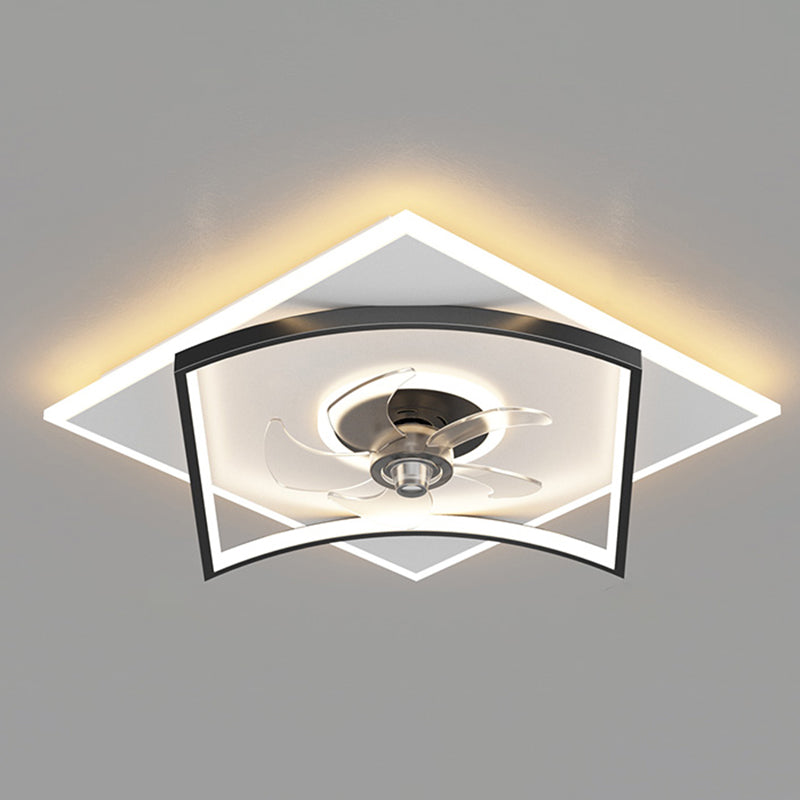 Modern LED Ceiling Fan Light 3 Lights Ceiling Mount Lamp with Silica Gel Shade