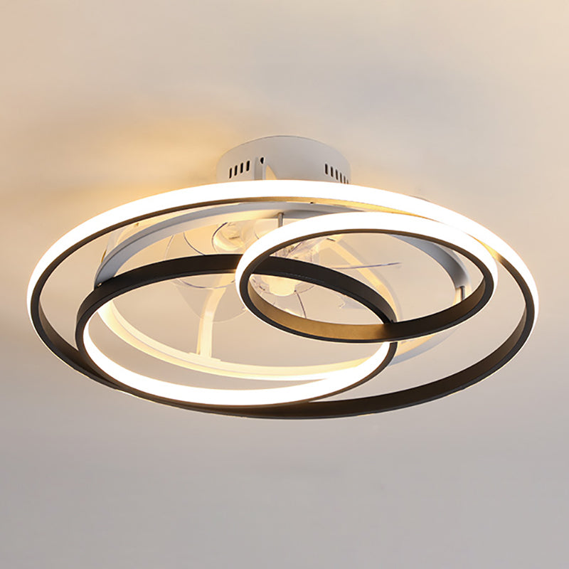 Modern LED Ceiling Fan Light 3 Lights Ceiling Mount Lamp with Silica Gel Shade