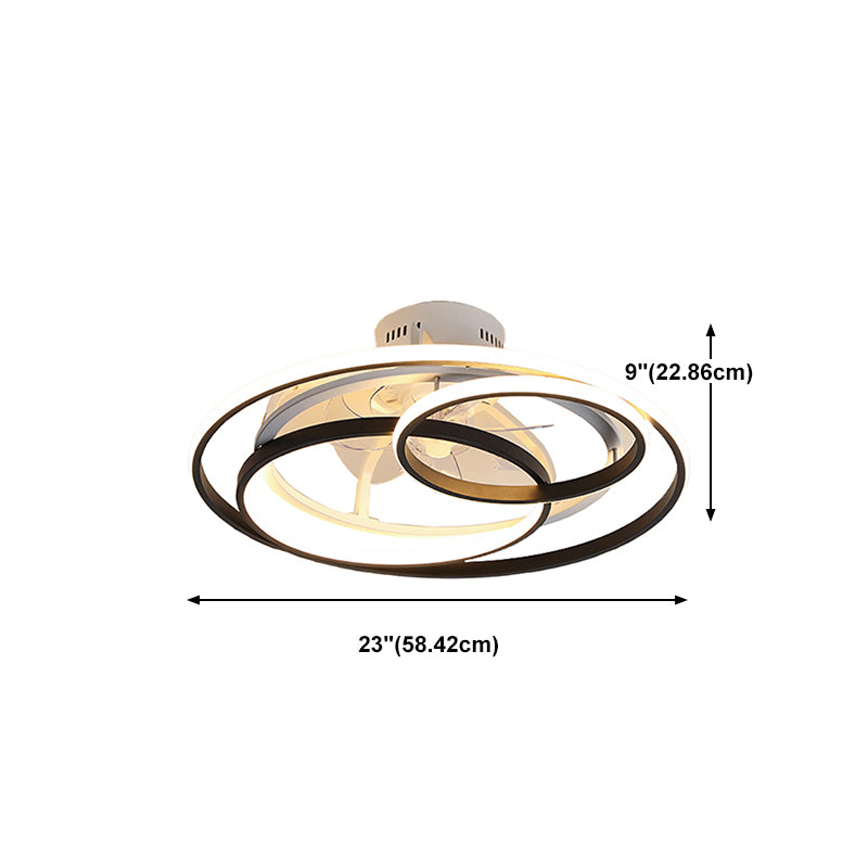 Modern LED Ceiling Fan Light 3 Lights Ceiling Mount Lamp with Silica Gel Shade
