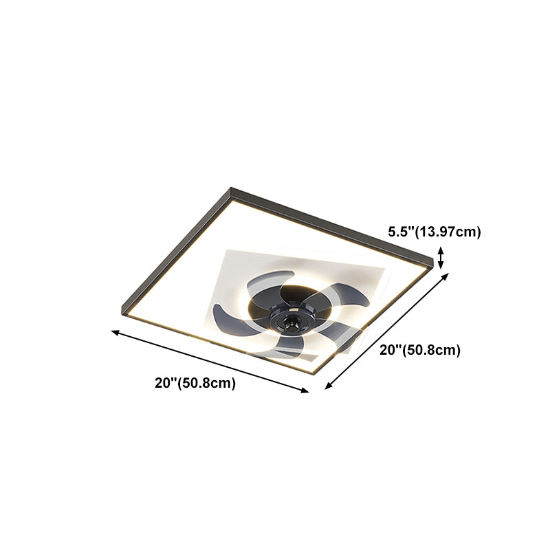Modern LED Ceiling Fan Light 3 Lights Ceiling Mount Lamp with Silica Gel Shade
