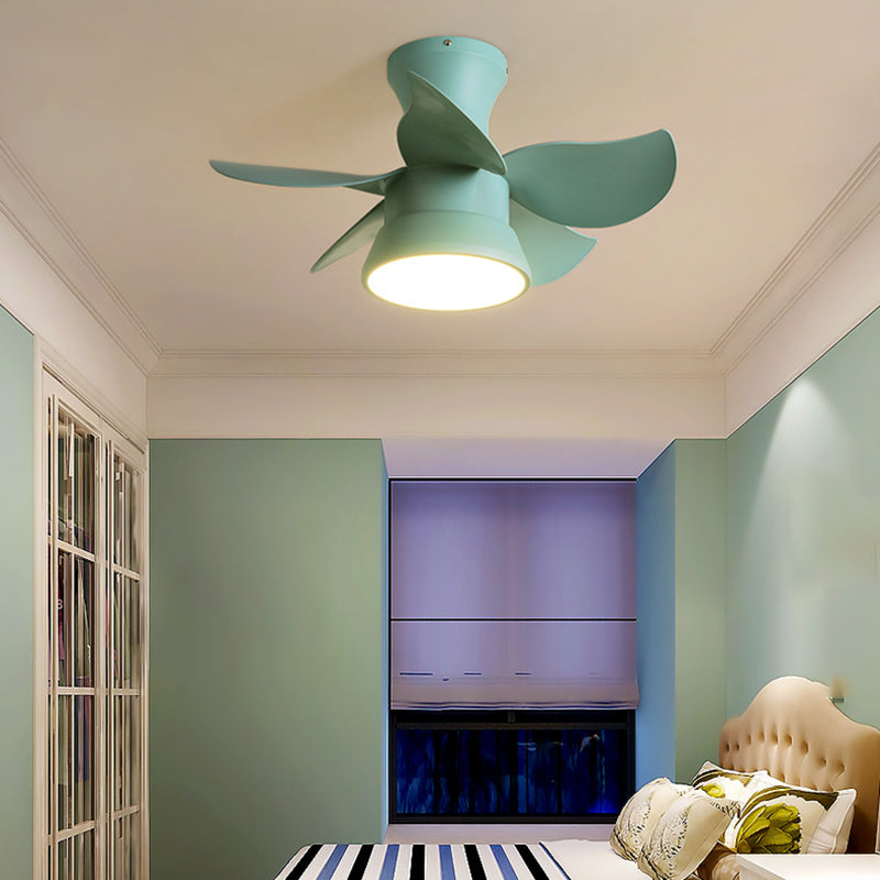 Modern Style Ceiling Fan Lamp Metal 1 Light Ceiling Fan Lighting for Dining Room