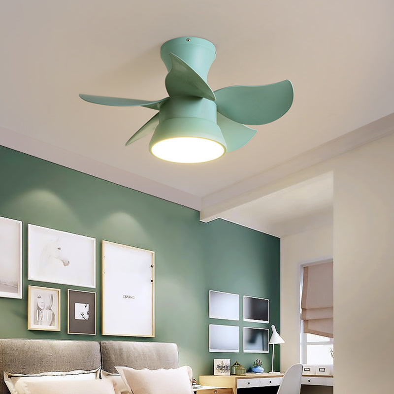 Modern Style Ceiling Fan Lamp Metal 1 Light Ceiling Fan Lighting for Dining Room