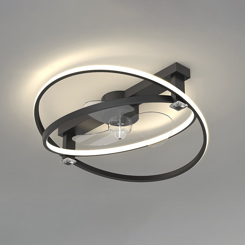 Modern Ceiling Fan Light Multi Light Ceiling Mount Lamp with Silica Gel Shade for Bedroom