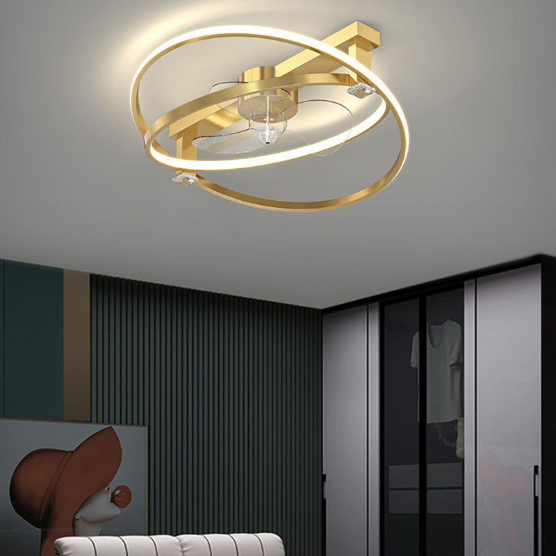 Modern Ceiling Fan Light Multi Light Ceiling Mount Lamp with Silica Gel Shade for Bedroom