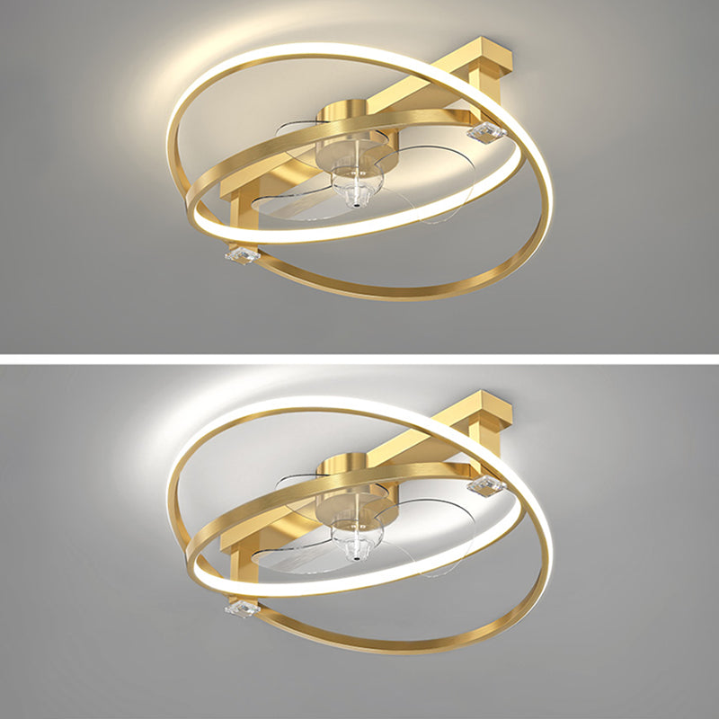 Modern Ceiling Fan Light Multi Light Ceiling Mount Lamp with Silica Gel Shade for Bedroom