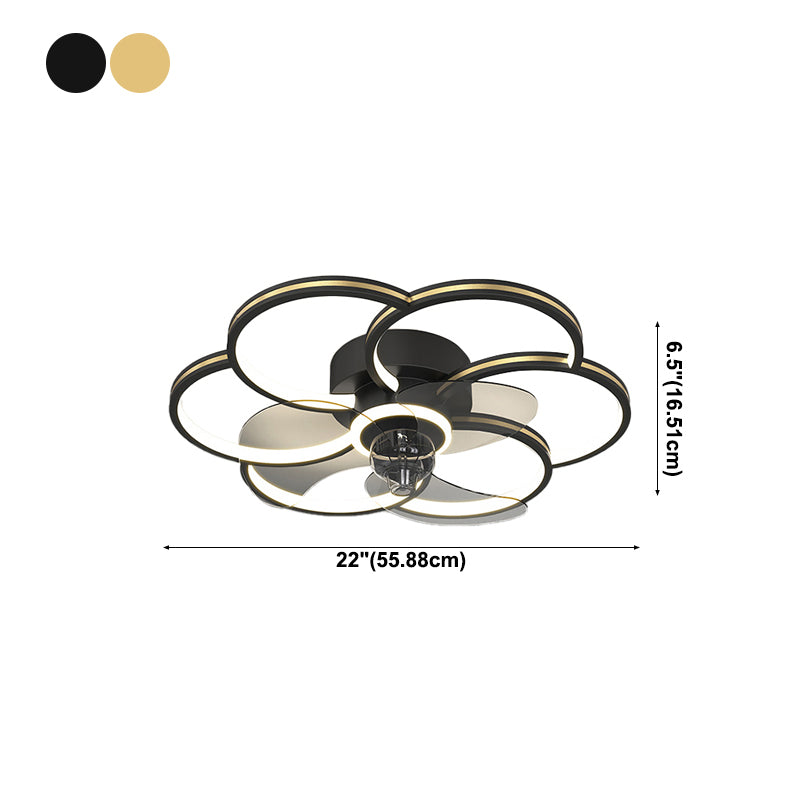 Modern Ceiling Fan Light Multi Light Ceiling Mount Lamp with Silica Gel Shade for Bedroom