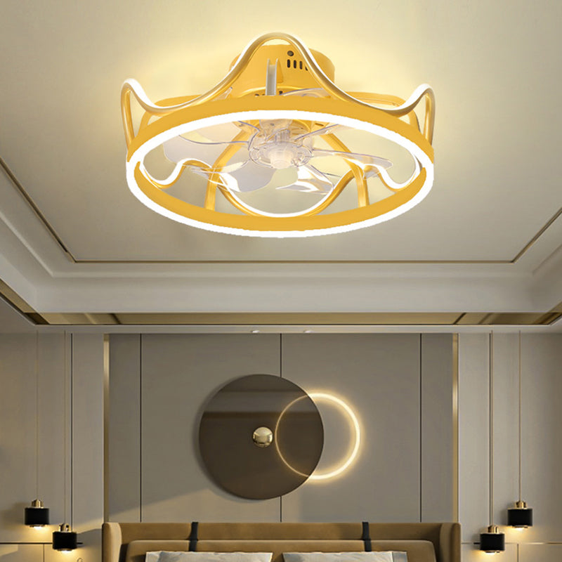 Modern Style Ceiling Fan Lamp Metal 2 Light Ceiling Fan Lighting for Children's Room