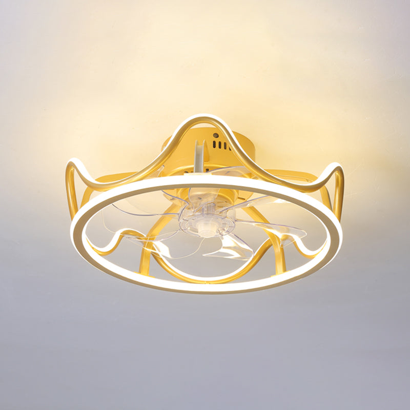 Modern Style Ceiling Fan Lamp Metal 2 Light Ceiling Fan Lighting for Children's Room