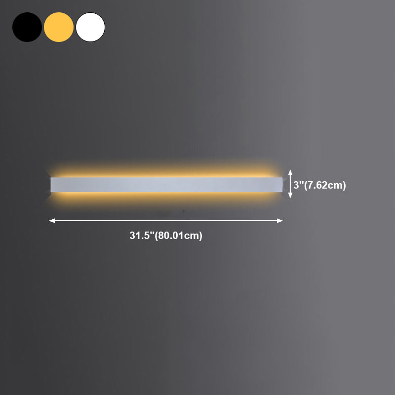 Linear Shape Metal Wall Light Modern Style 1 Light Wall Mount Lamp