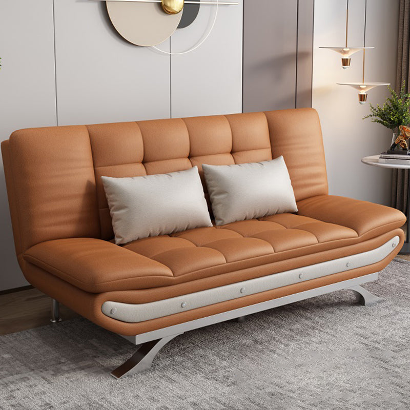 Living Room Stain-Resistant Faux Leather Couch 2-seater Tufted Back Sofa