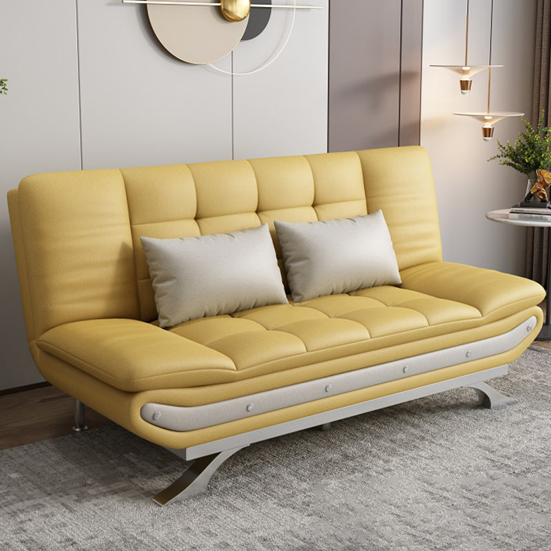 Living Room Stain-Resistant Faux Leather Couch 2-seater Tufted Back Sofa