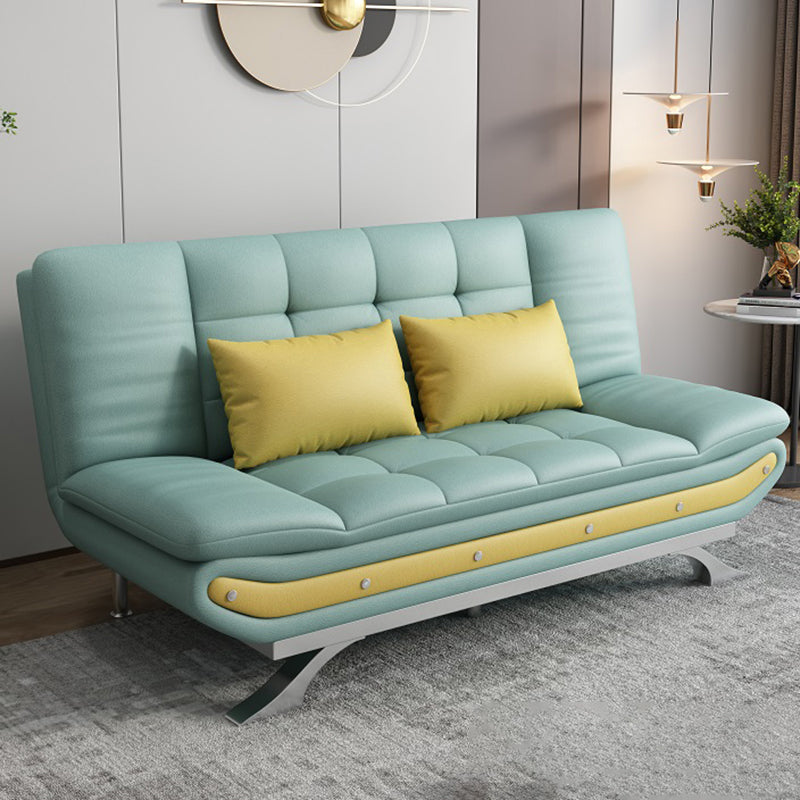 Living Room Stain-Resistant Faux Leather Couch 2-seater Tufted Back Sofa