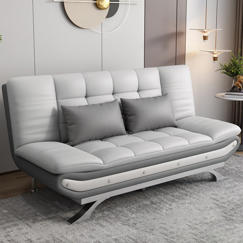 Living Room Stain-Resistant Faux Leather Couch 2-seater Tufted Back Sofa