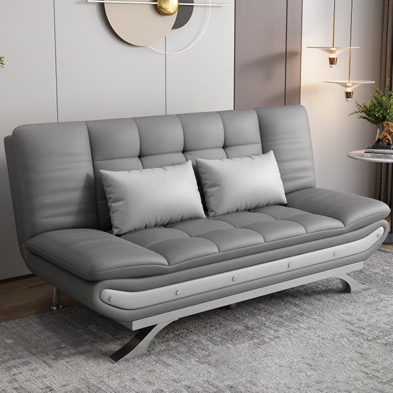 Living Room Stain-Resistant Faux Leather Couch 2-seater Tufted Back Sofa