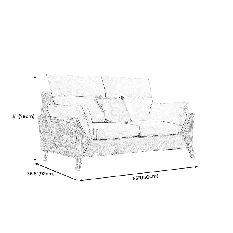 30.71"High Pillow Top Arm Sofa Fabric Cushion Back Sectional for Living Room