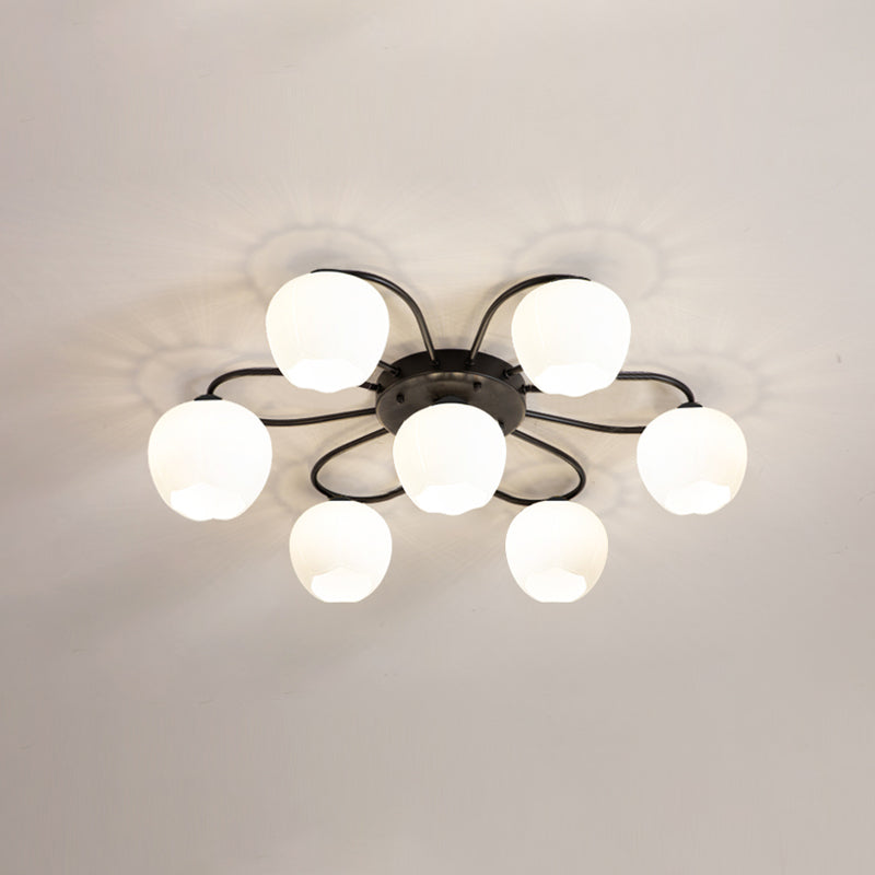 Contemporary Flush Light Fixture Glass Flush Mount Lights for Living Room