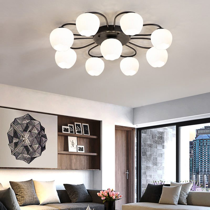 Contemporary Flush Light Fixture Glass Flush Mount Lights for Living Room