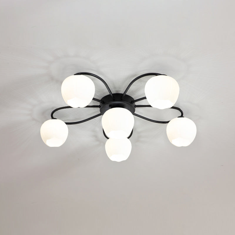 Contemporary Flush Light Fixture Glass Flush Mount Lights for Living Room