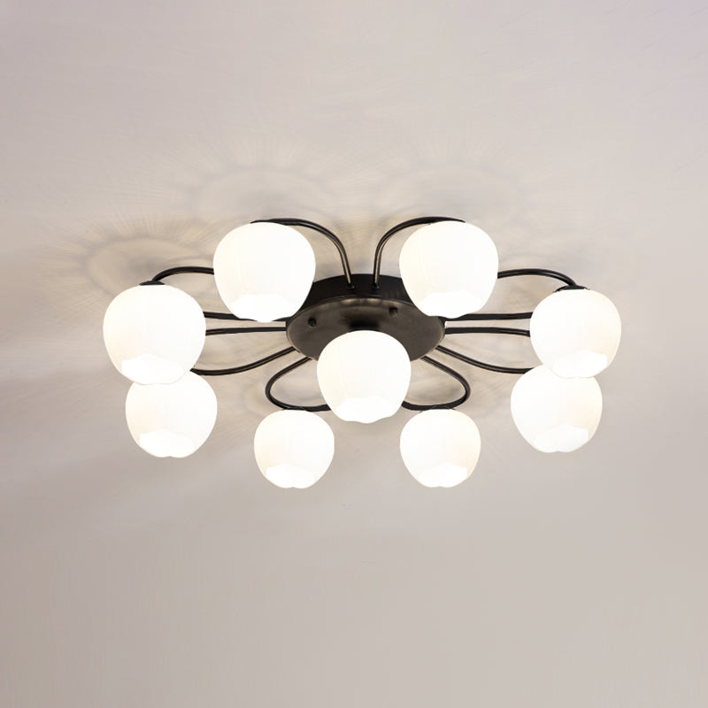 Contemporary Flush Light Fixture Glass Flush Mount Lights for Living Room