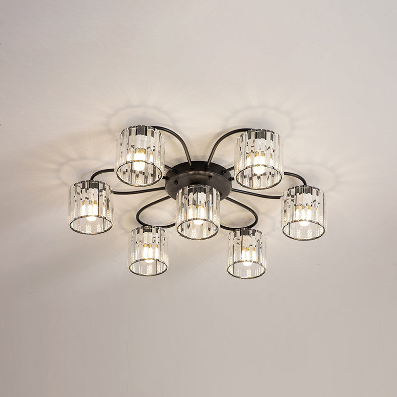 Contemporary Flush Light Fixture Glass Flush Mount Lights for Living Room