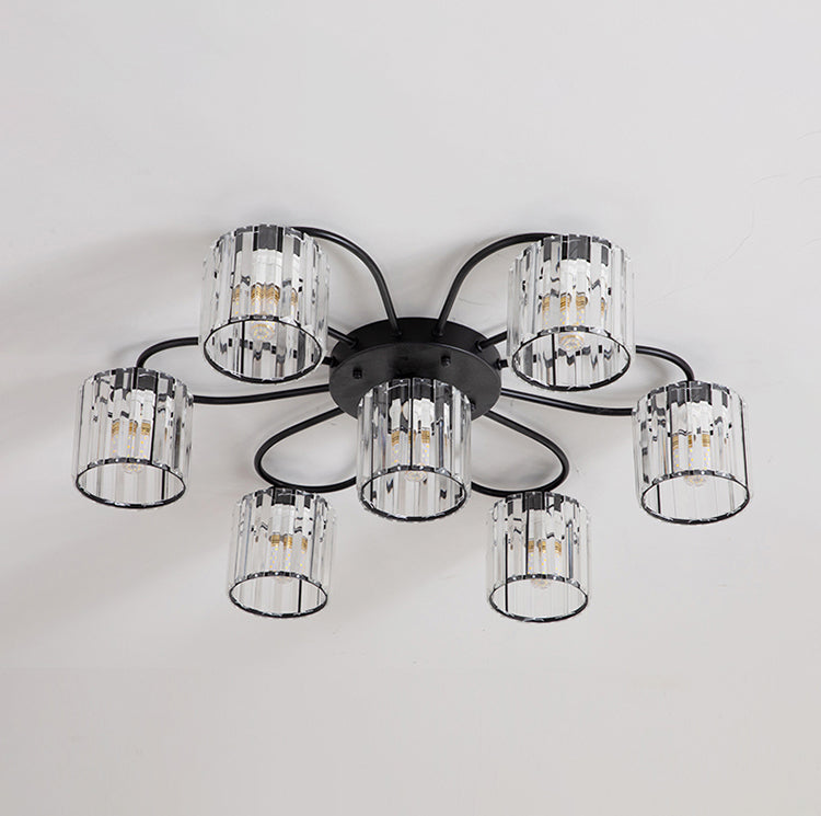 Contemporary Flush Light Fixture Glass Flush Mount Lights for Living Room