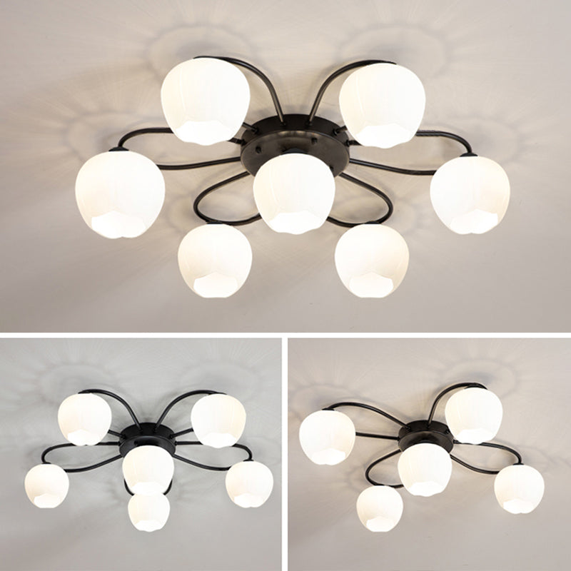 Contemporary Flush Light Fixture Glass Flush Mount Lights for Living Room