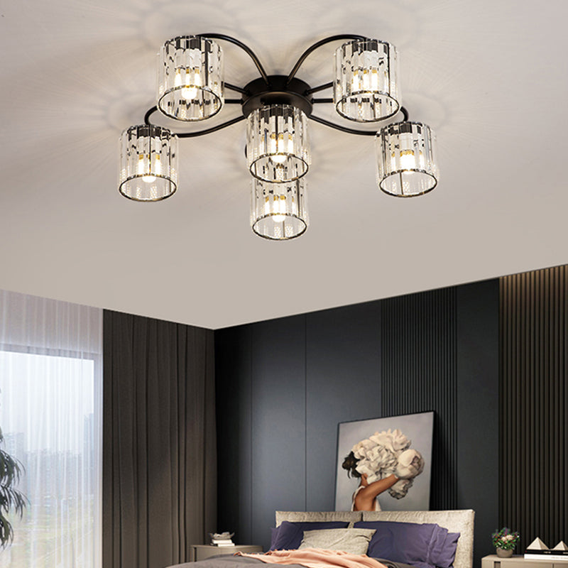 Contemporary Flush Light Fixture Glass Flush Mount Lights for Living Room
