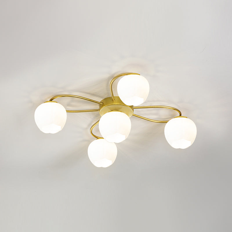 Contemporary Flush Light Fixture Glass Flush Mount Lights for Living Room