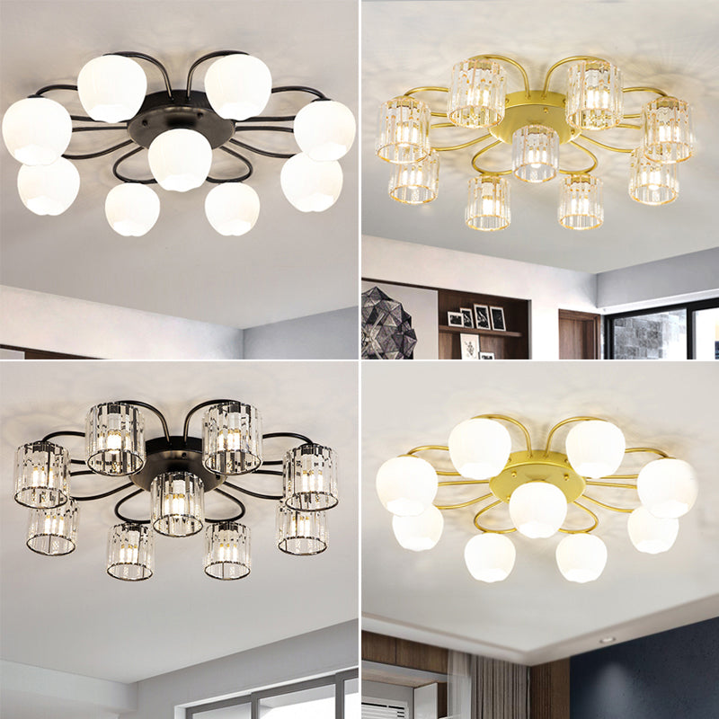 Contemporary Flush Light Fixture Glass Flush Mount Lights for Living Room