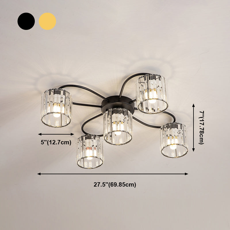 Contemporary Flush Light Fixture Glass Flush Mount Lights for Living Room