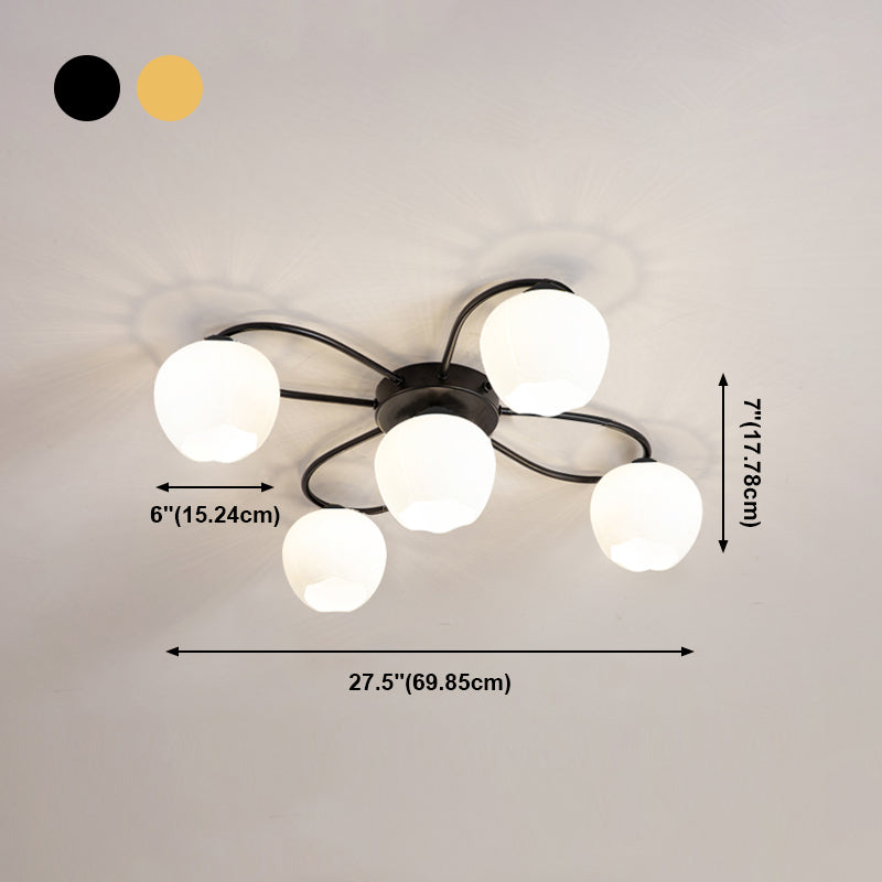 Contemporary Flush Light Fixture Glass Flush Mount Lights for Living Room